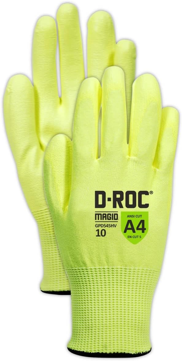 Guantes palma PU recubiertos talla 10 amarillo