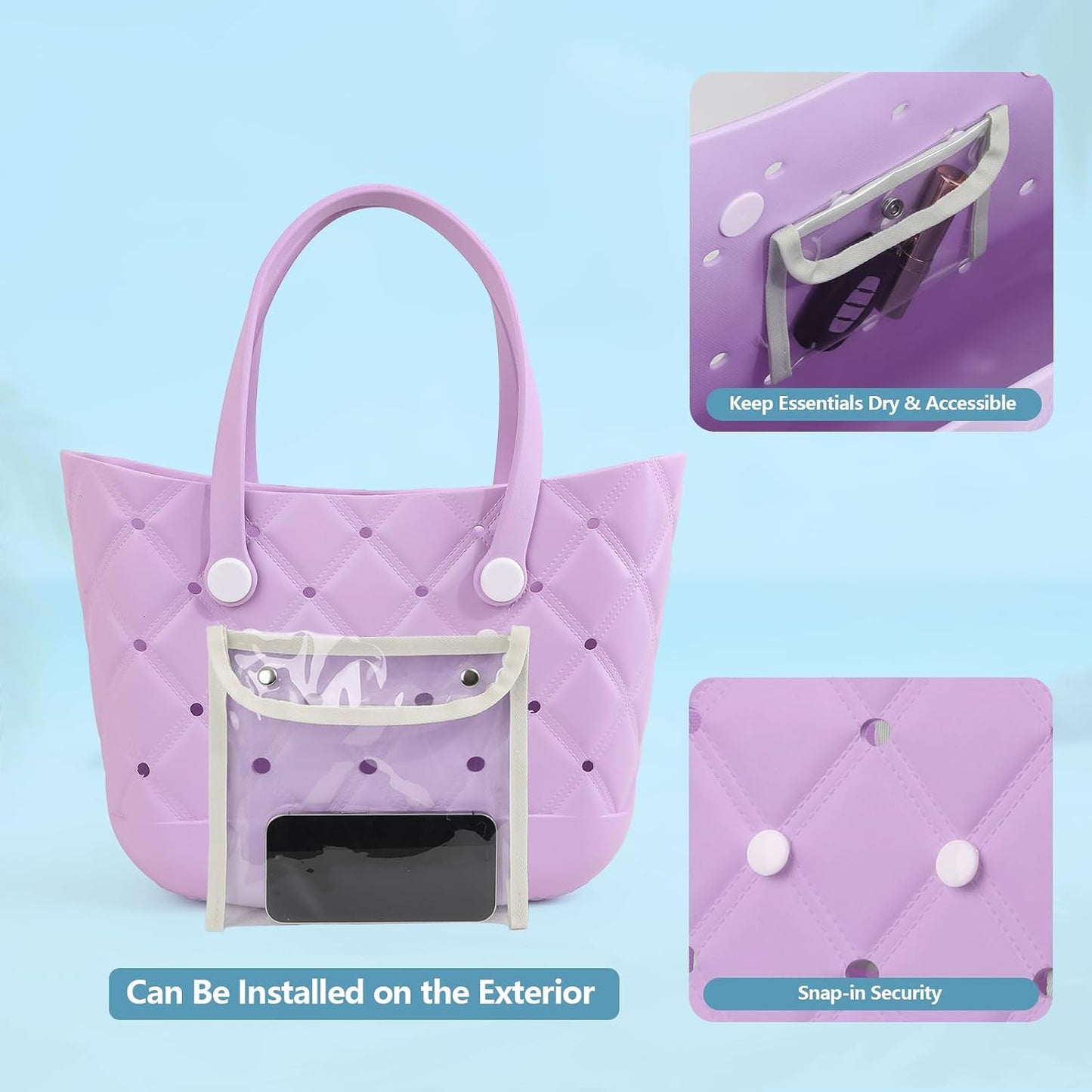 Bolsa playa EVA para mujer impermeable con 2 bolsas