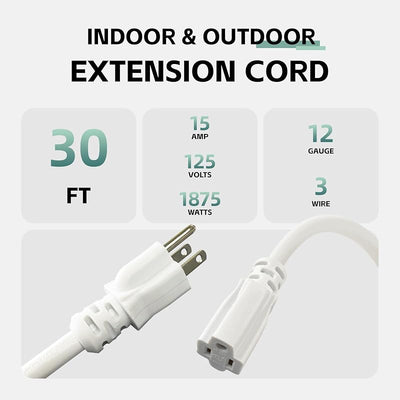 Cable extensión exterior 30ft 12/3 SJTW 3 clavijas