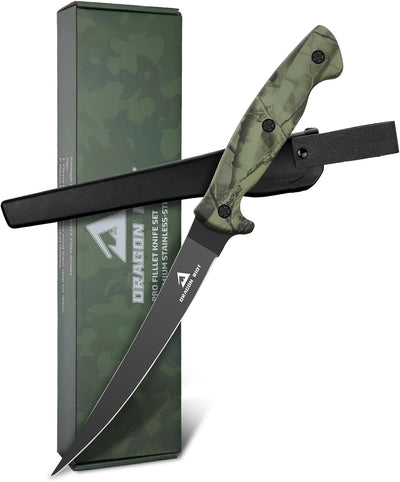 Cuchillo filete 6pulg acero inox negro asas antiderrap