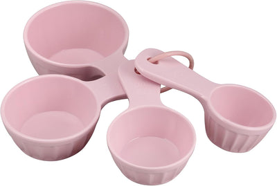Set 4 Tazas Medidoras Melamina Estilo Latte Rosa