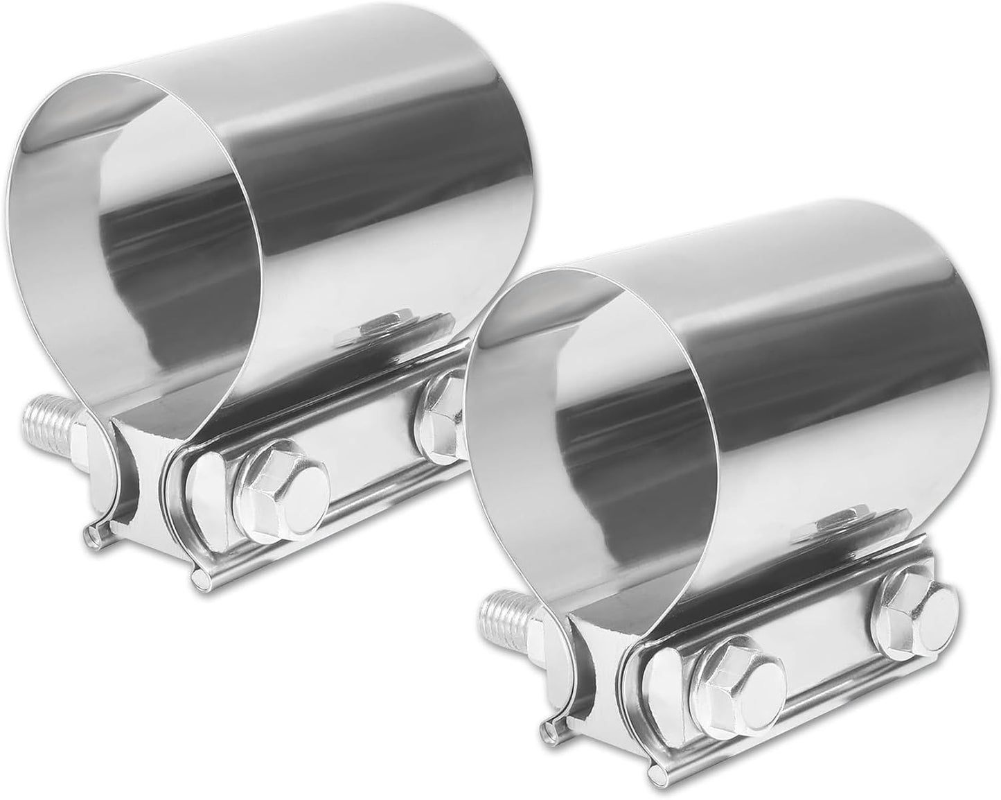 Abrazadera escape 3" set 2 pzas acero inox 304