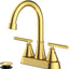 Grifo baño 4" oro cepillado sin plomo con tapón drenaje
