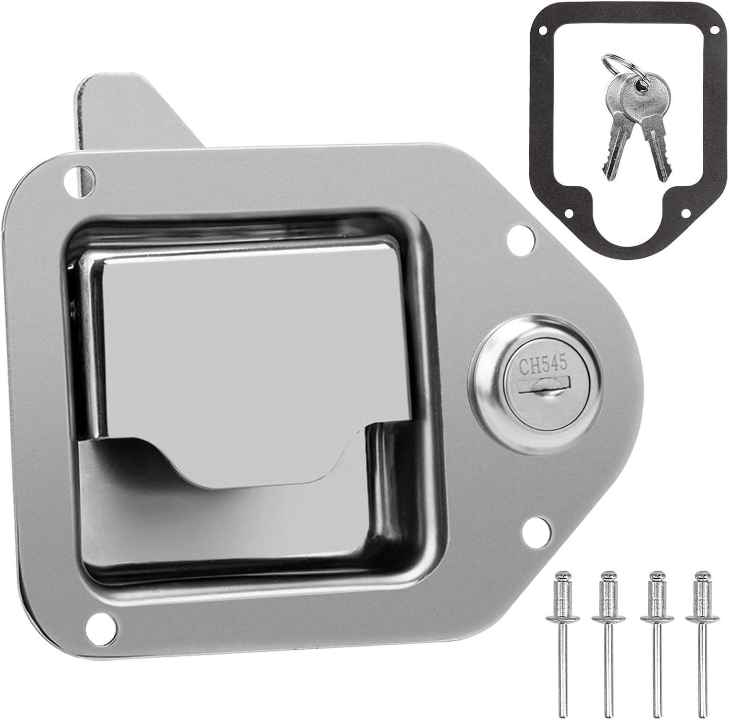 Pestillo caja herramientas acero inox con llaves camión RV