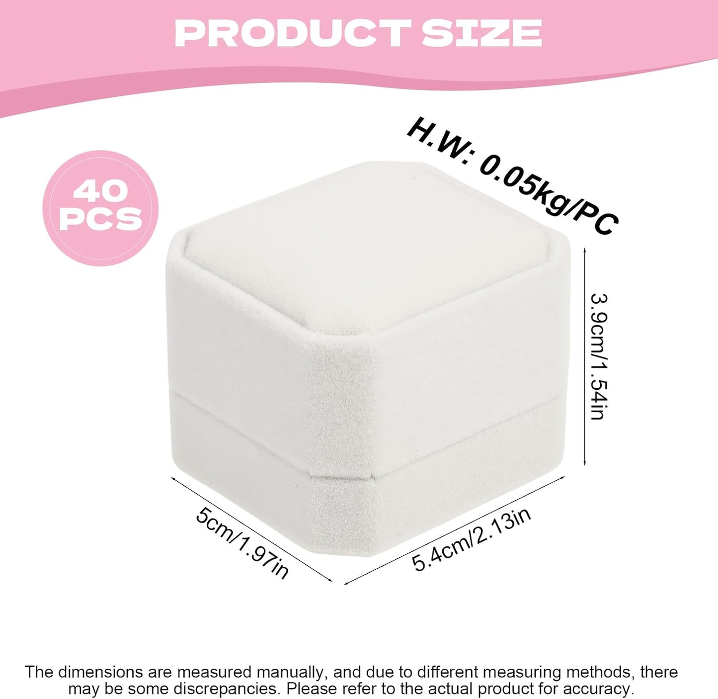 40 Cajas Terriplejo para Anillos Joyas 2.17x1.97x1.57"