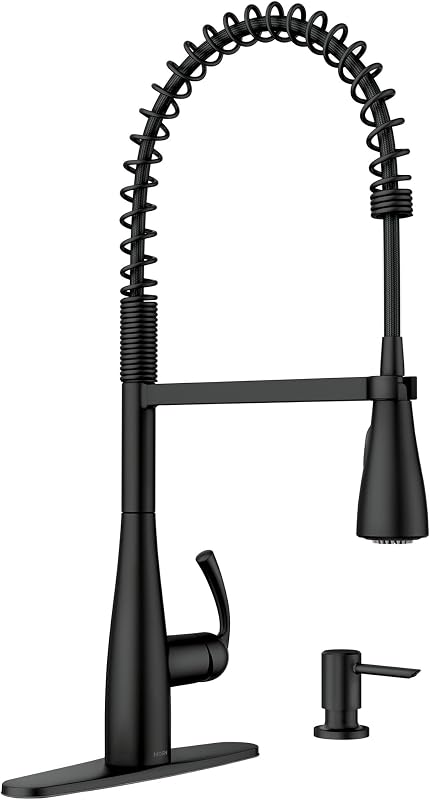 Llave cocina desplegable Moen Essie negro mate