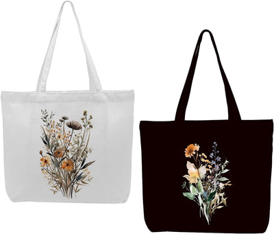 2 Pzas Bolsas Lona para Trabajo Compras Regalo Mujer