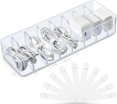 Organiz. cables con 10 amarres plástico ajustable
