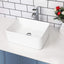 Lavabo sobre encimera rectangular blanco cerámica 18x13pulg