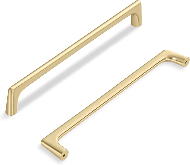 10 Tiradores Dorado Cepillado 7.5" para Gabinetes Clásicos