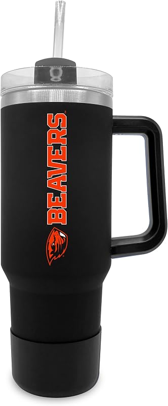 Vaso 40oz con asa y pajita color negro
