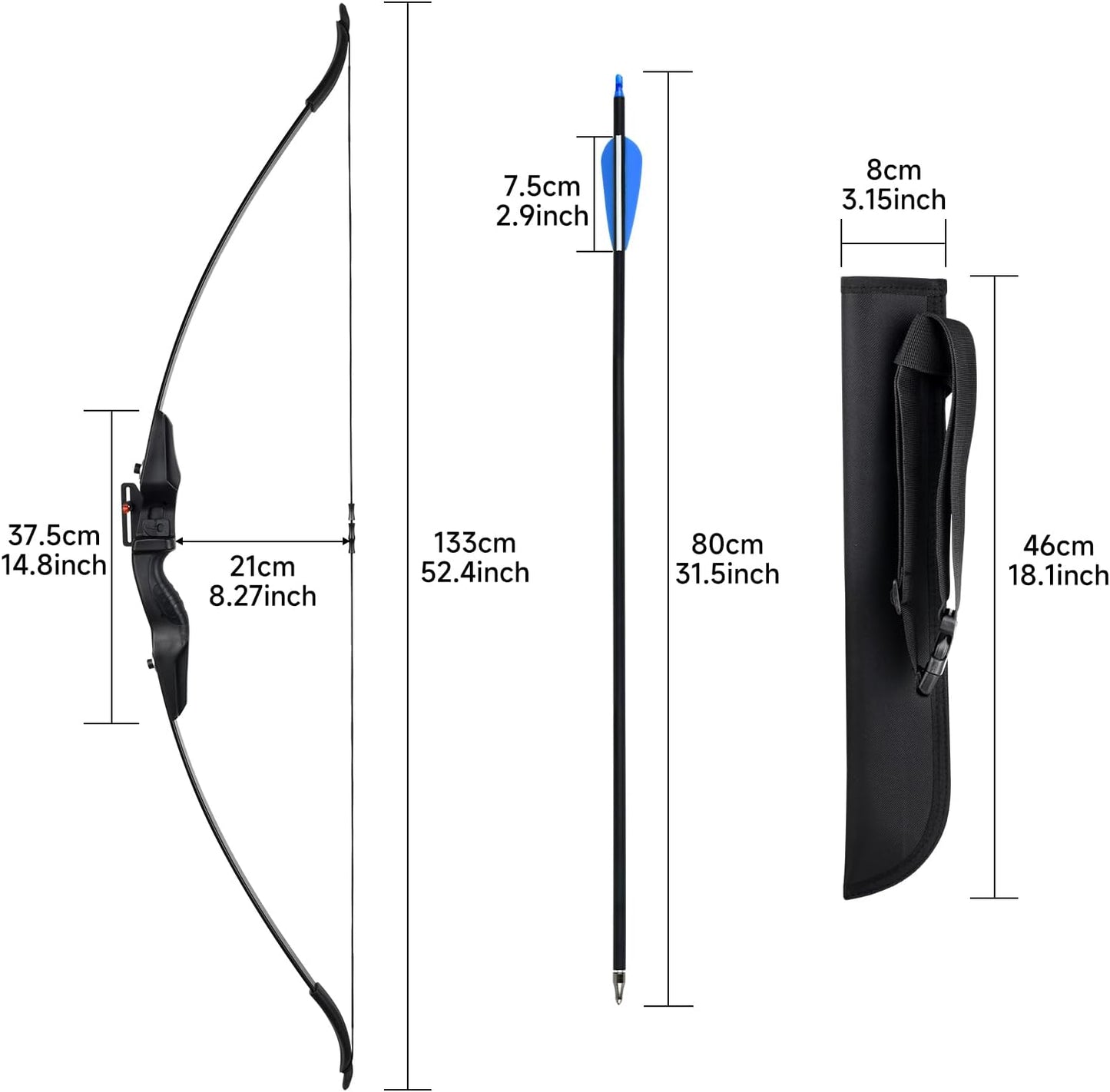 Arco recurvo 30lb para adultos principiantes derecha