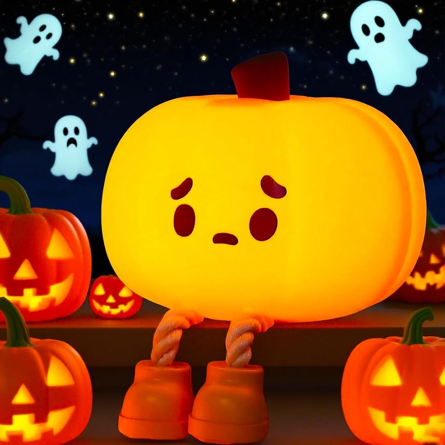 Luz nocturna de calabaza led tactil recargable