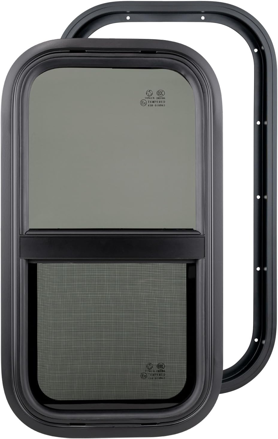 Ventana vertical camper 12x24" vidrio templado polarizado