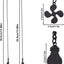2 Extensión Cadena Ventilador 14" Negro Con Colgantes
