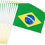 20 Banderas Brasil 5x8pulg en Palo Madera Tapa Dorada