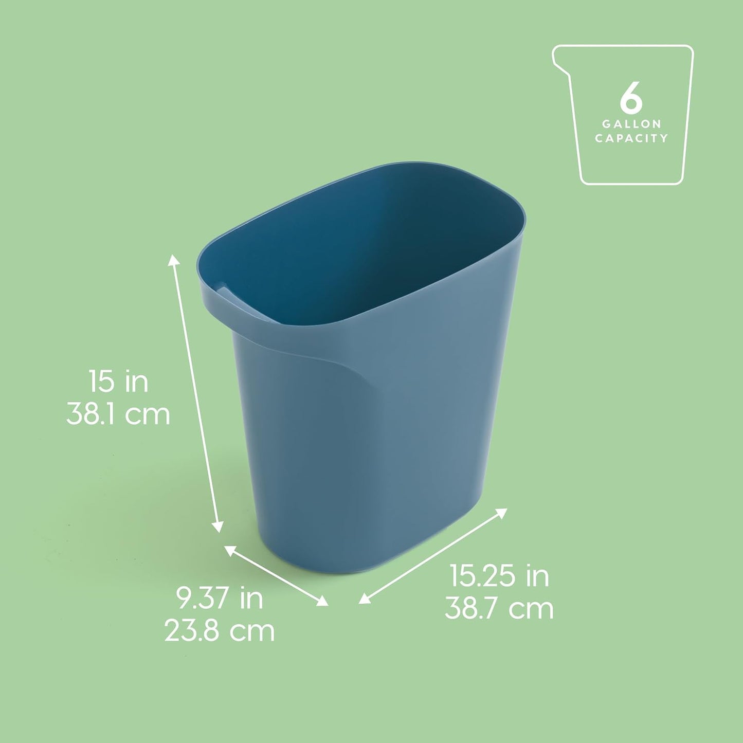 Cubo basura 6gal pack 3 para baño oficina azul marino