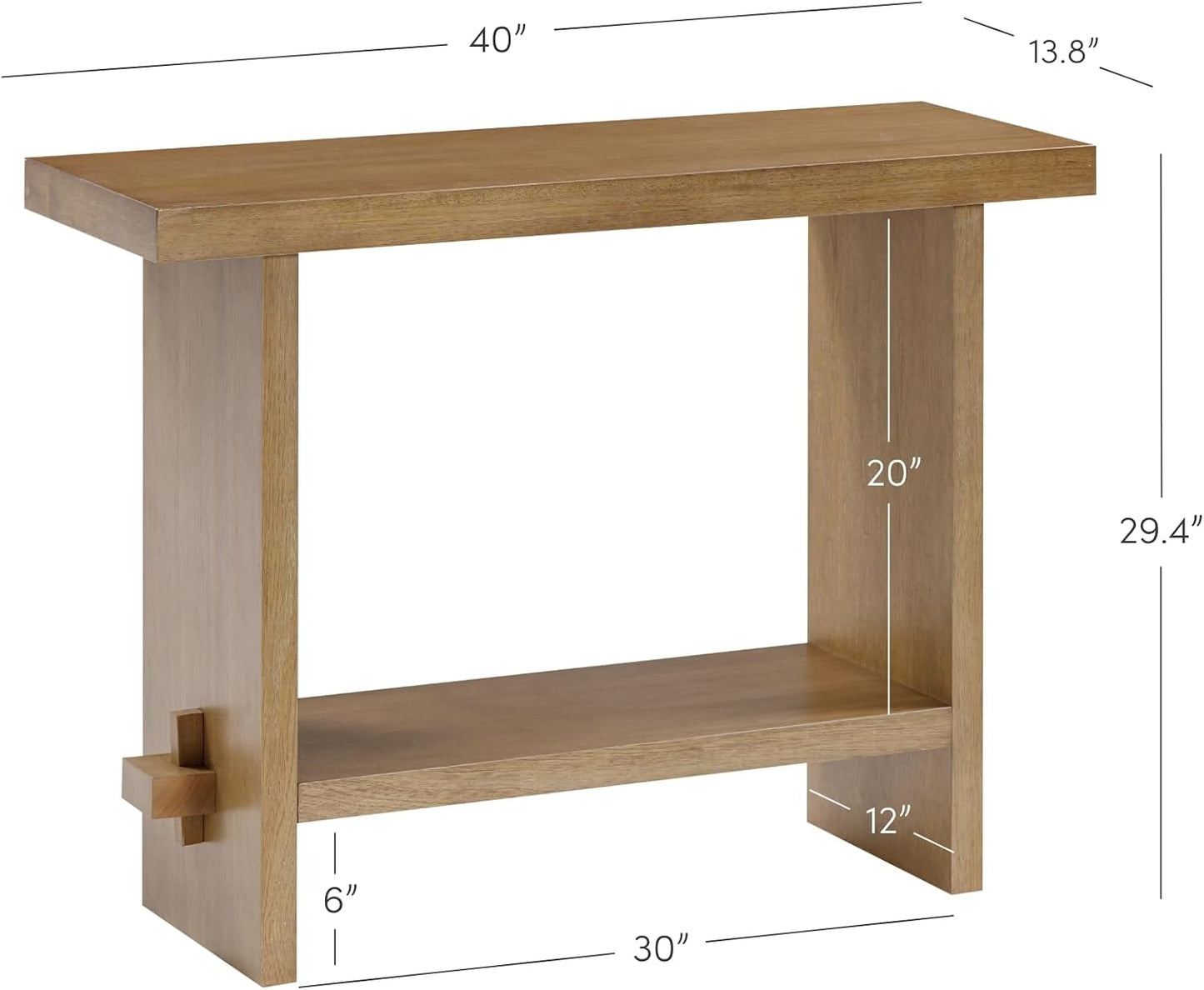 Mesa consola almacenamiento madera marrón claro