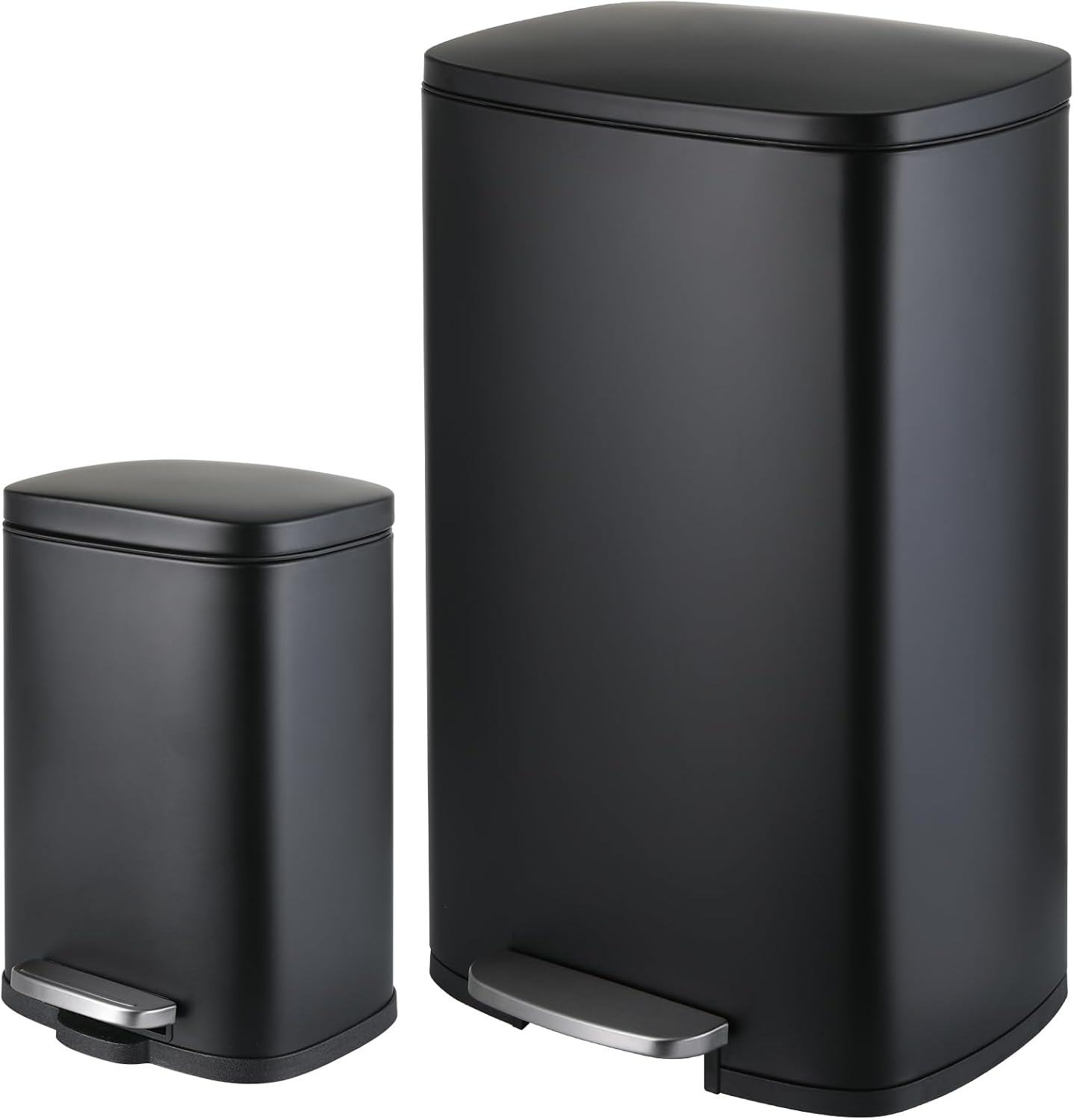 Set cubos basura acero inox 13.21.3gal con pedal