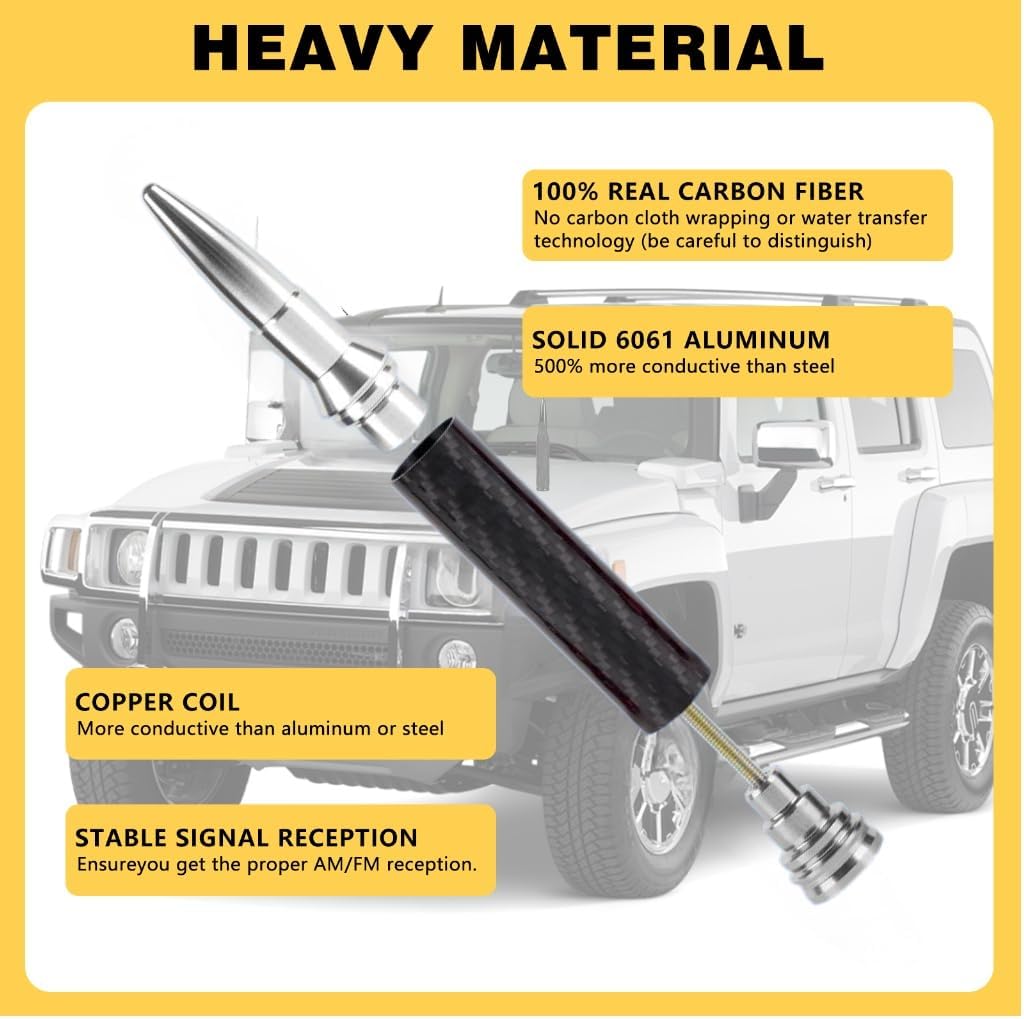 Antena fibra carbono para GMC Sierra Chevy Silverado 1500