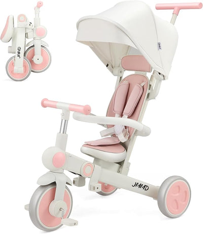Triciclo 7en1 plegable para bebé 18m-5a color rosa