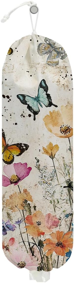 Soporte bolsas plástico floral para pared