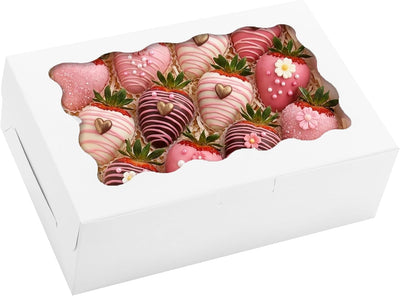 12 Cajas Panadería 9x6x3pulg con Ventana para Dulces