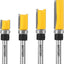 Juego brocas enrutador 1/4pulg 4 pzas carburo 1/2pulg rodamiento