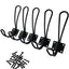 5 Pack Ganchos Dobles Rústicos Metal Negro Pared
