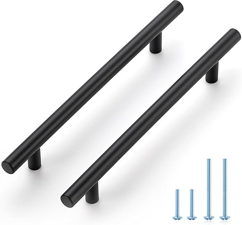 Manijas acero inox negro mate 8-13/16" para cajón cocina
