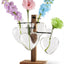 Soporte plantas acacia 4 jarrones decoración oficina