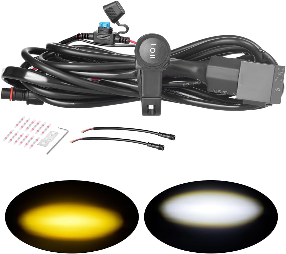 2 Cables Luz LED Interruptor Manillar 7/8" ON-OFF-ON 12V