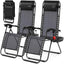 2 Sillas Zero Gravity plegables con mesa y reposacabezas