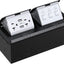 Kit eléctrico caja piso doble USB TR acero inox 20A