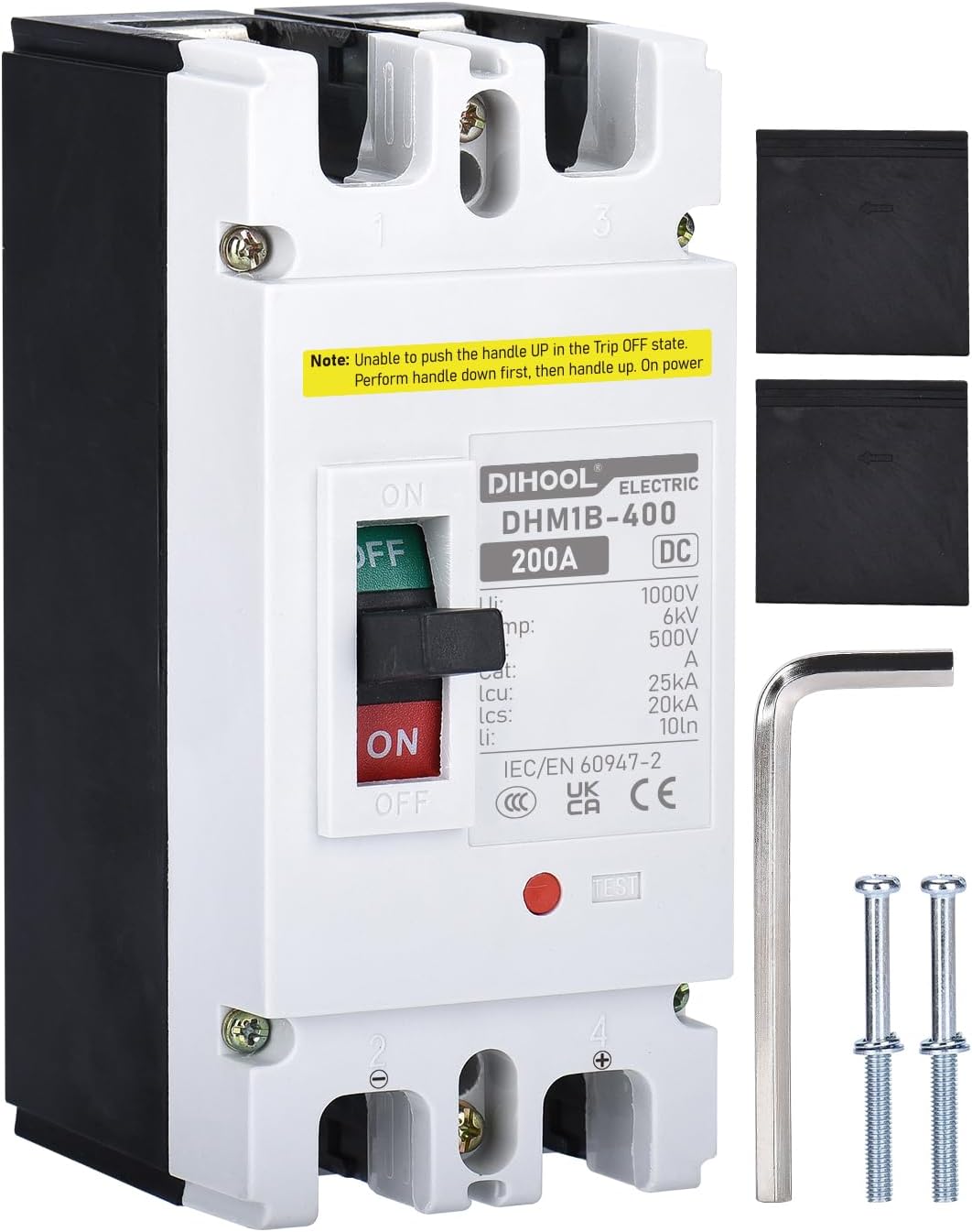 Interruptor 200A CC 500V para batería solar y UPS