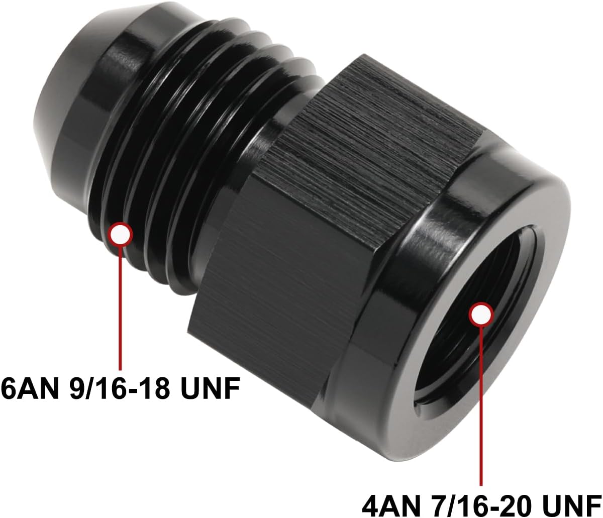 Adaptador flare expander aluminio negro 4an a 6an