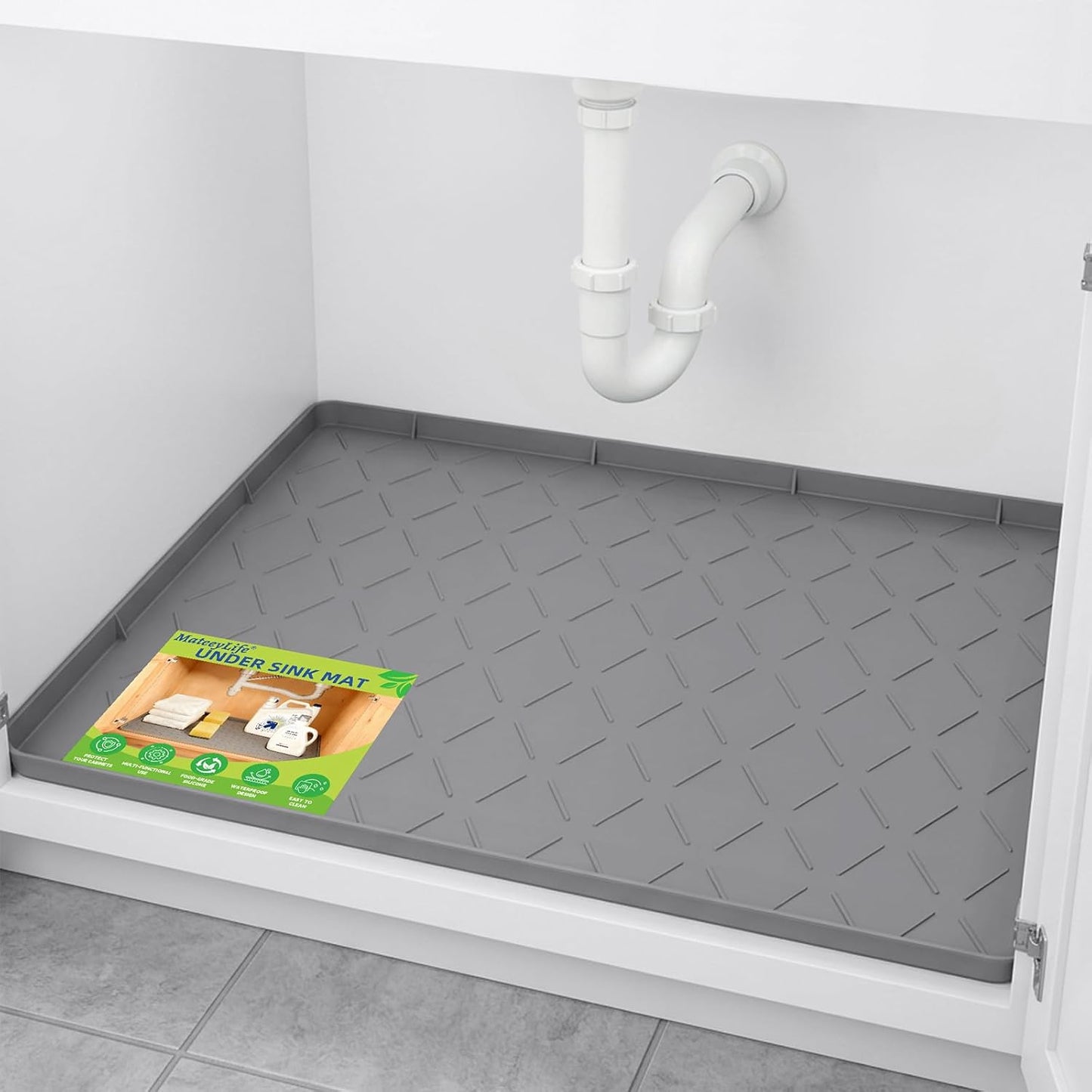 Tapete impermeable para debajo de fregadero 34x22pulg