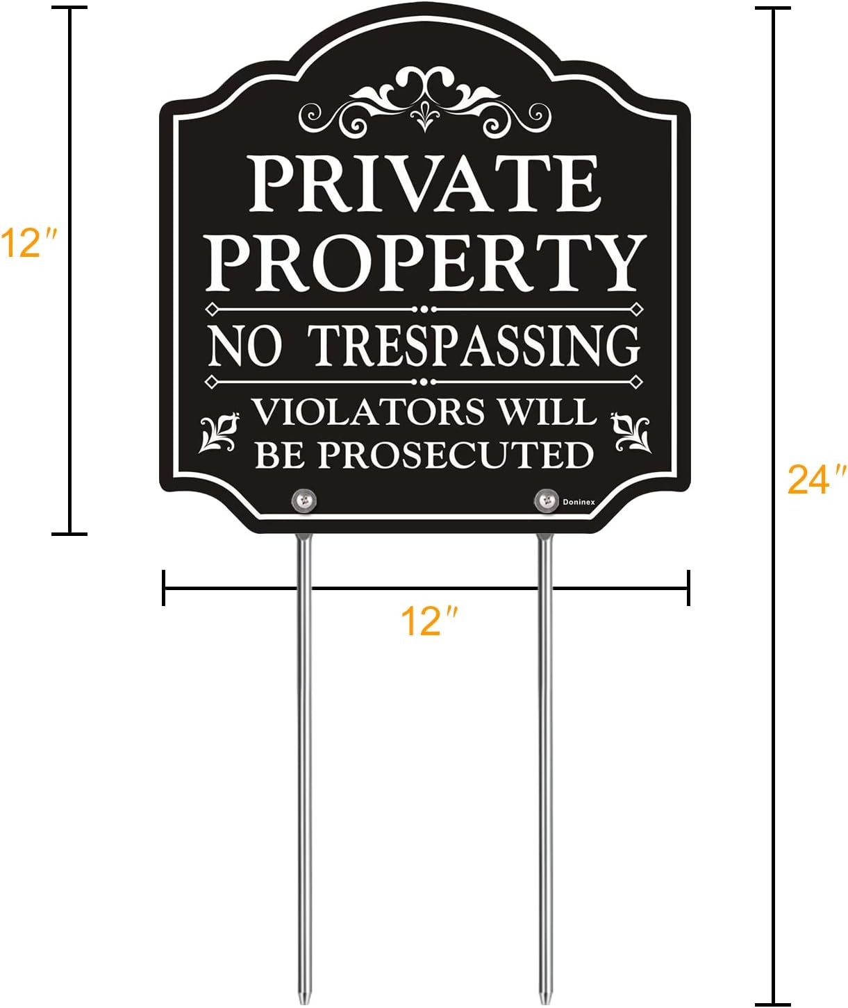 2 Carteles Propiedad Privada 12x12" Aluminio Reflejante