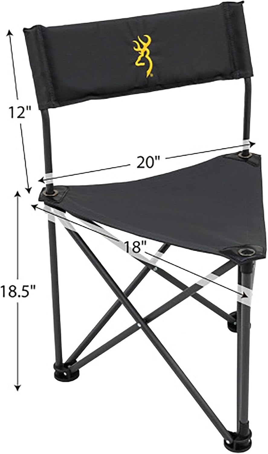 Silla caza campamento acero plegable 3 patas asiento tela