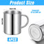 Juego de 4 tazas de café pequeñas de acero inoxidable doble pared con asa