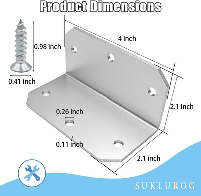 Soportes esquina L 4pulg para muebles estanteria
