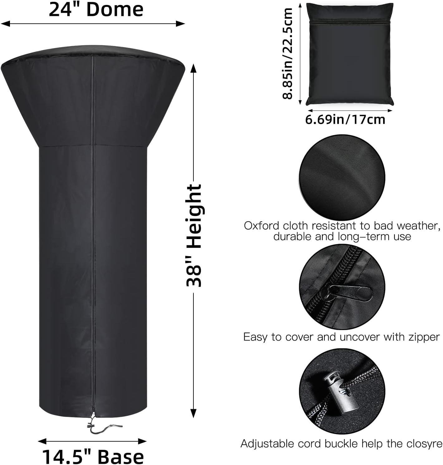 Fundas calentador mesa patio con cremallera y bolsa