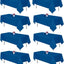 8 Pzas Manteles Rectangulares 60x102pulg Azul Mesa 6ft