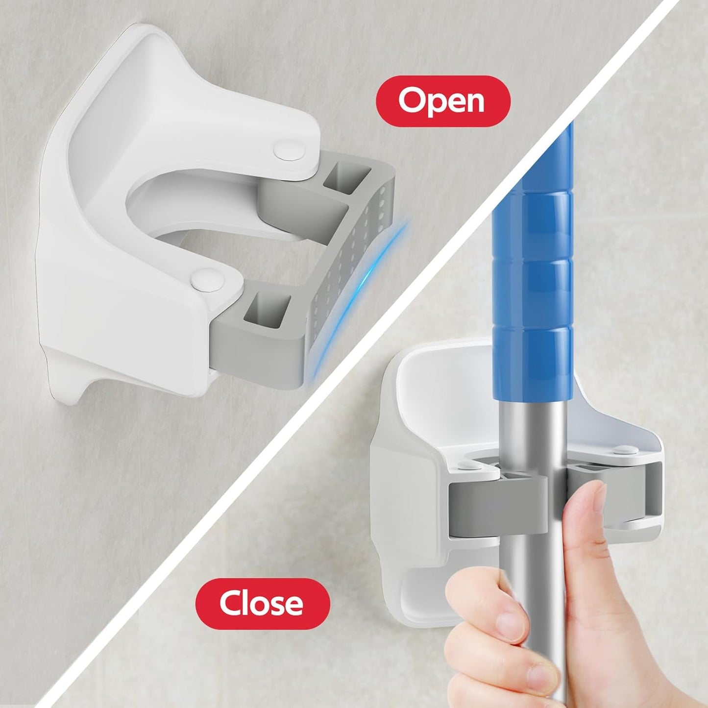 10 Soportes Escoba Pared Autoadhesivos Antideslizantes