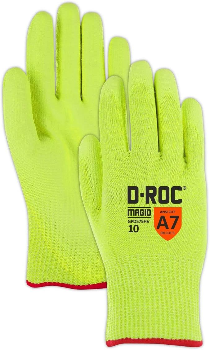 Guantes trabajo poliuretano alta visibilidad palma