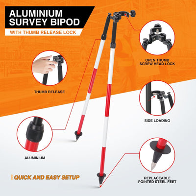 Monopod aluminio para nivelación y postes prisma