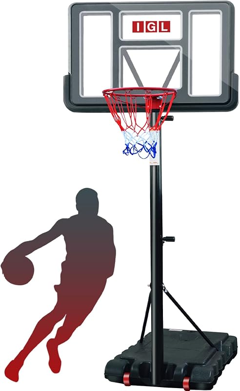 Aro baloncesto portátil 44pulg ajustable 5.6-10ft patio