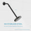 Extensor cabezal ducha 12pulg acero inox 304 negro mate