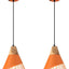 2 Luces Colgantes Rústicas Naranjas para Cocina y Sala