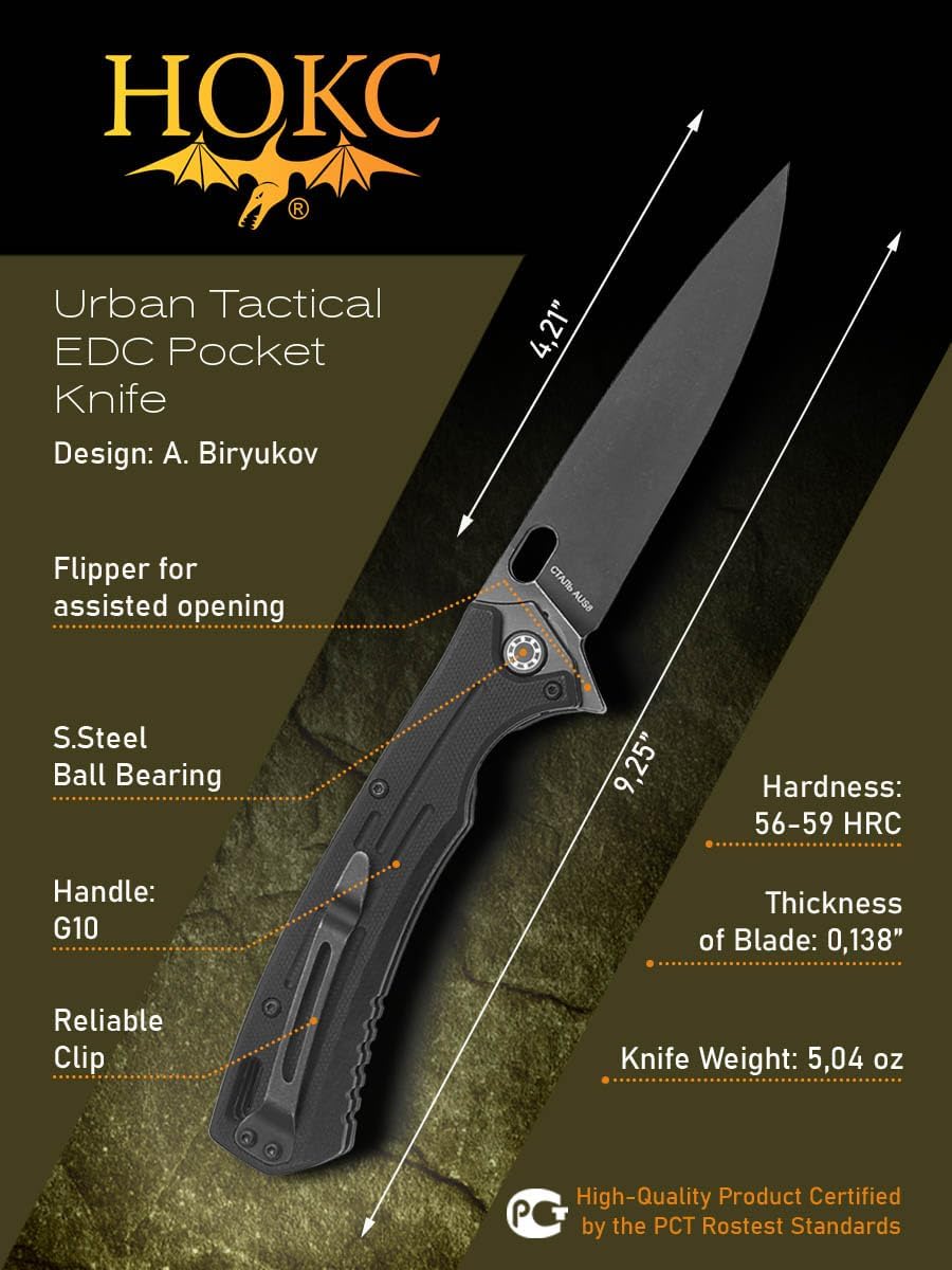 Cuchillo bolsillo EDC diseño Aleksander Biryukov bloqueo G10